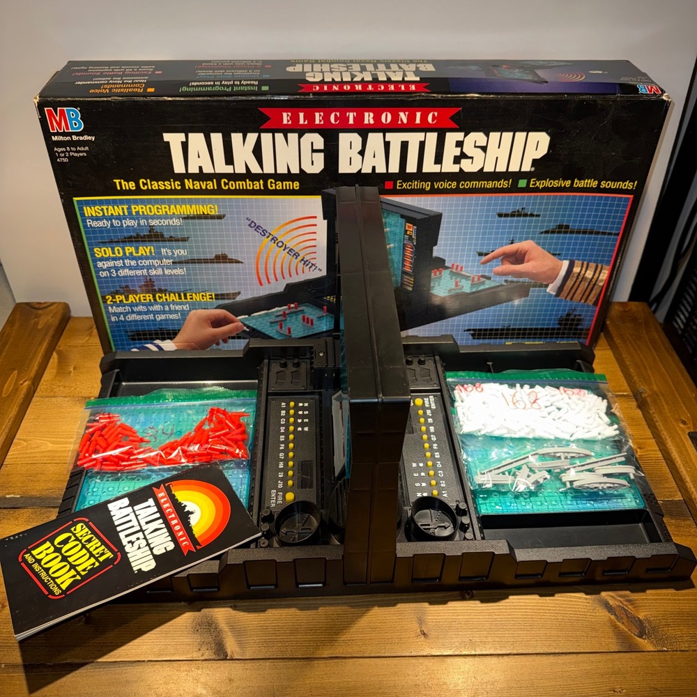 1989 Milton Bradley Electronic Talking Battleship Game 4750 Vintage CIB